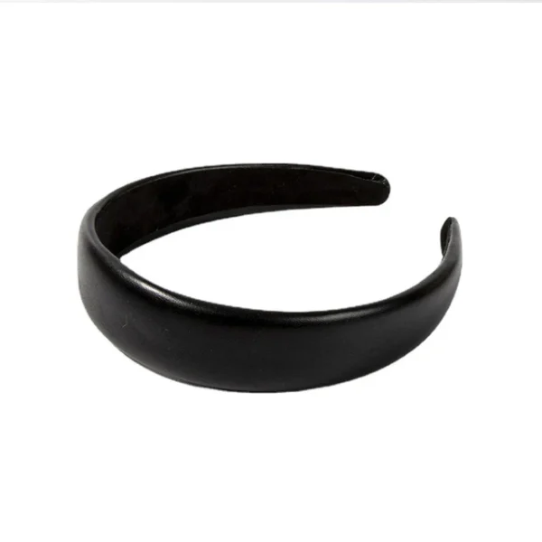 Fashion Padded PU Leather Headbands for Women Solid Bow Knot Wide Bezel Hairbands Girls Hair Hoop Hairband Hair Accessories Gift